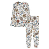Cute nautical steering wheel anchor pattern Women's All Over Print Pajama Set