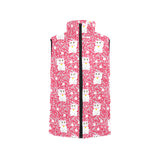 Maneki neko cat sakura pink background Women's Padded Vest