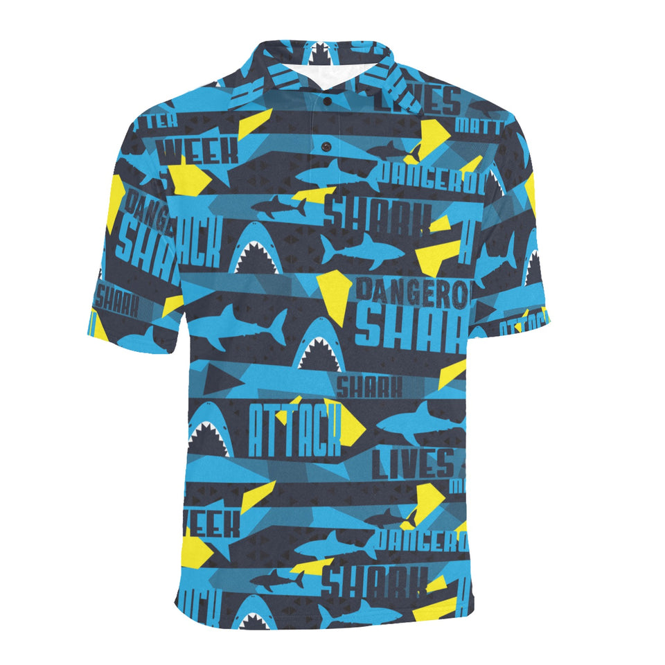 Shark dangerous Men's All Over Print Polo Shirt
