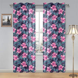 Hibiscus Pattern Print Design 05 Gauze Curtain