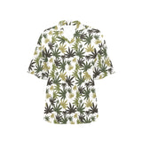Canabis Marijuana Weed Pattern Print Design 05 Women's All Over Print Hawaiian Shirt