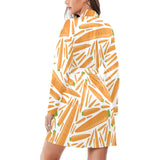Carrot Pattern Print Design 02 Women's Long Sleeve Belted Night Robe