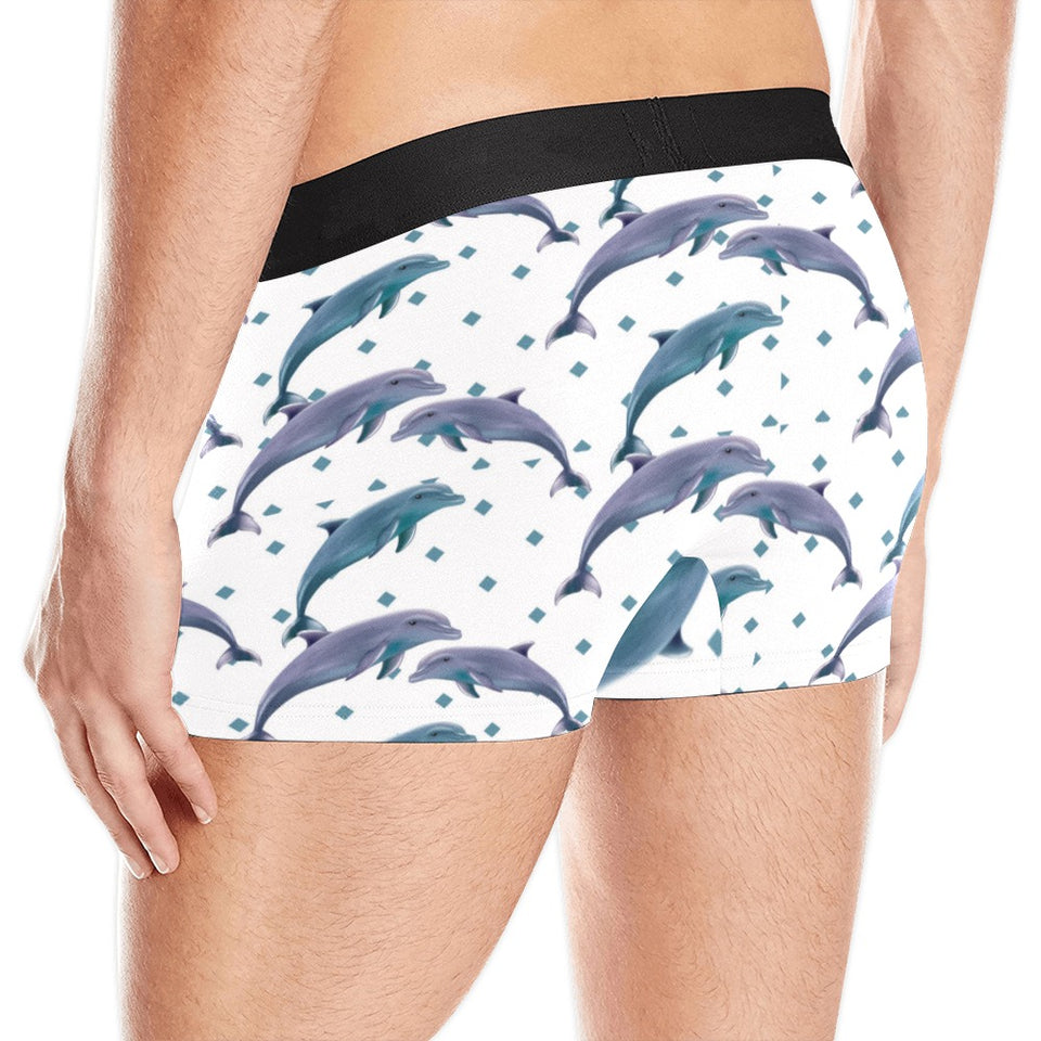Dolphins pattern dotted background Men's All Over Print Boxer Briefs Men's Underwear