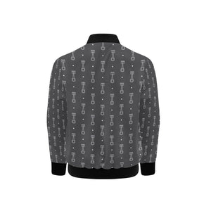 Engine Piston Black Background Pattern Design 02 Kids' Boys' Girls' Bomber Jacket