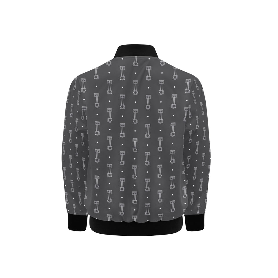 Engine Piston Black Background Pattern Design 02 Kids' Boys' Girls' Bomber Jacket