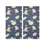Cute sloth astronaut star planet rocket pattern Gauze Curtain