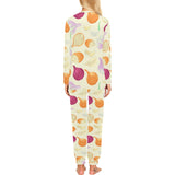 Onion garlic white red pattern Women's All Over Print Pajama Set