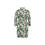 Hummingbird Pattern Print Design 05 Men's Long Sleeve Belted Night Robe