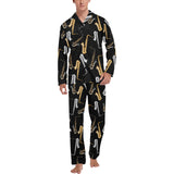 saxophone design pattern Men's Long Pajama Set