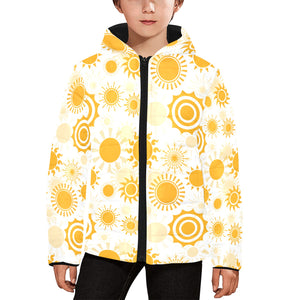 Sun design pattern Kids' Boys' Girls' Padded Hooded Jacket