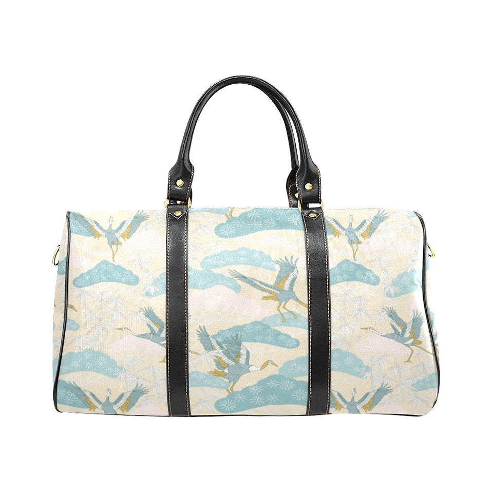 Bonsai bamboo stork japanese pattern cream theme Travel Bag