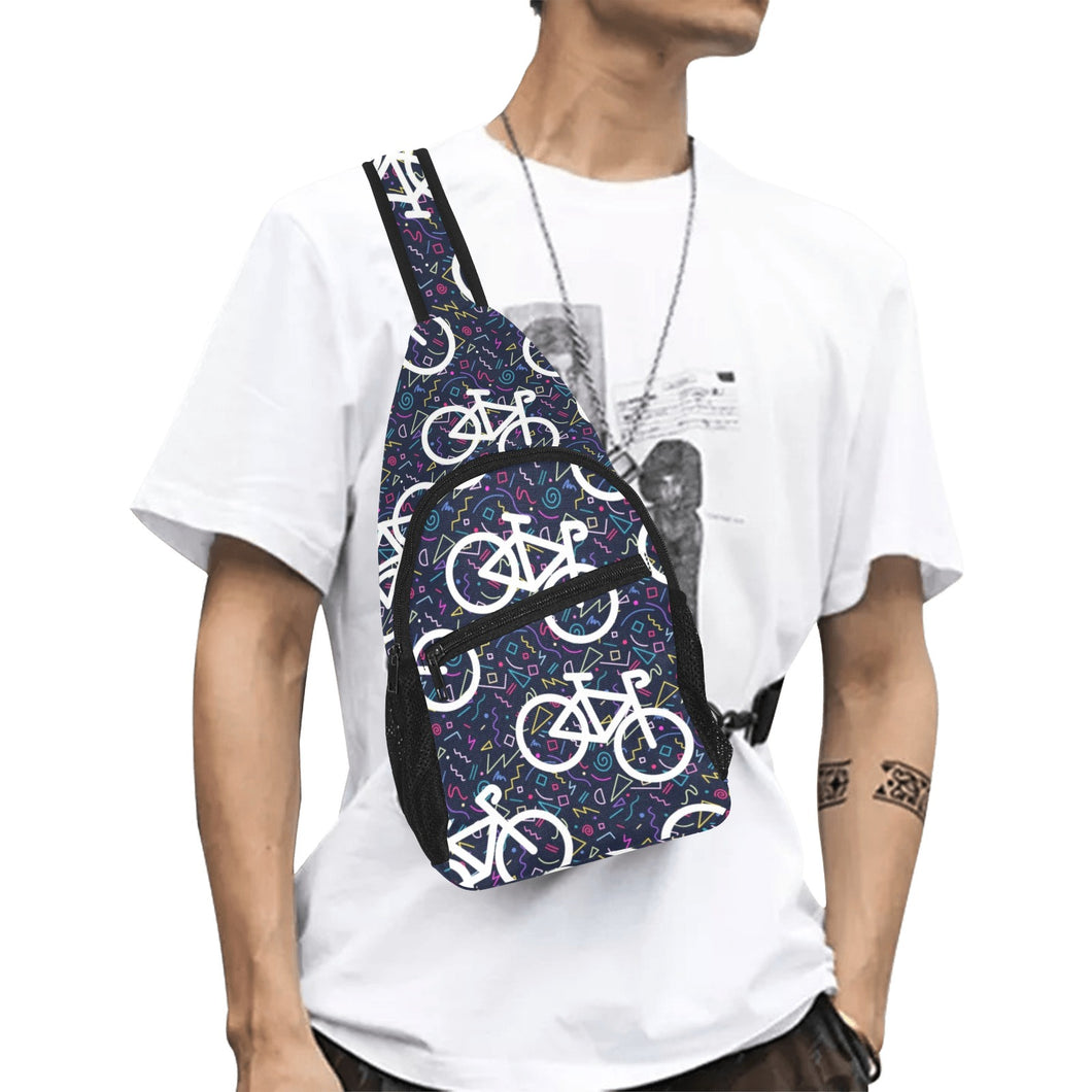 Bicycle Pattern Print Design 03 All Over Print Chest Bag