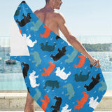 Colorful rhino pattern Beach Towel