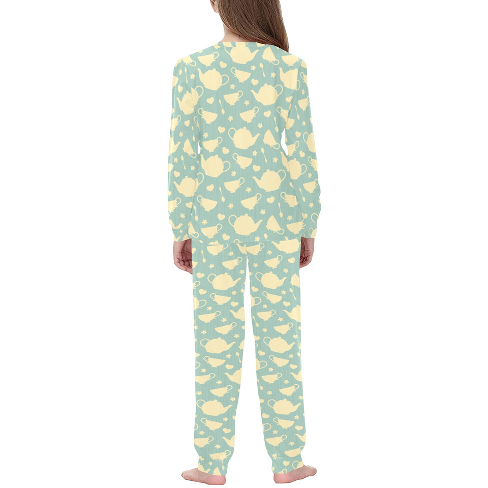 Tea pots Pattern Print Design 02 Kids' Boys' Girls' All Over Print Pajama Set