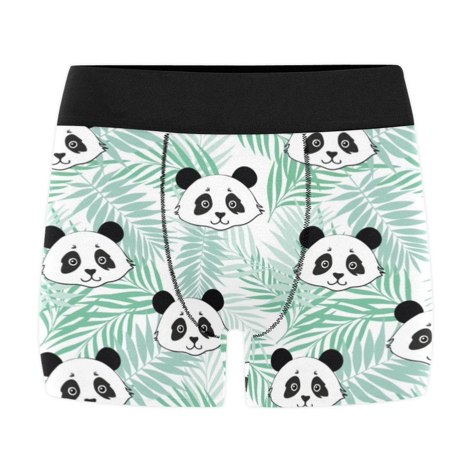 Panda pattern tropical leaves background Men's All Over Print Boxer Briefs Men's Underwear