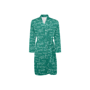 Math Pattern Print Design 01 Men's Long Sleeve Belted Night Robe