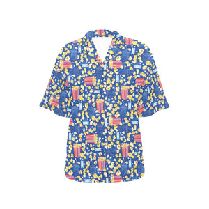 Popcorn Pattern Print Design 01 Women's All Over Print Hawaiian Shirt