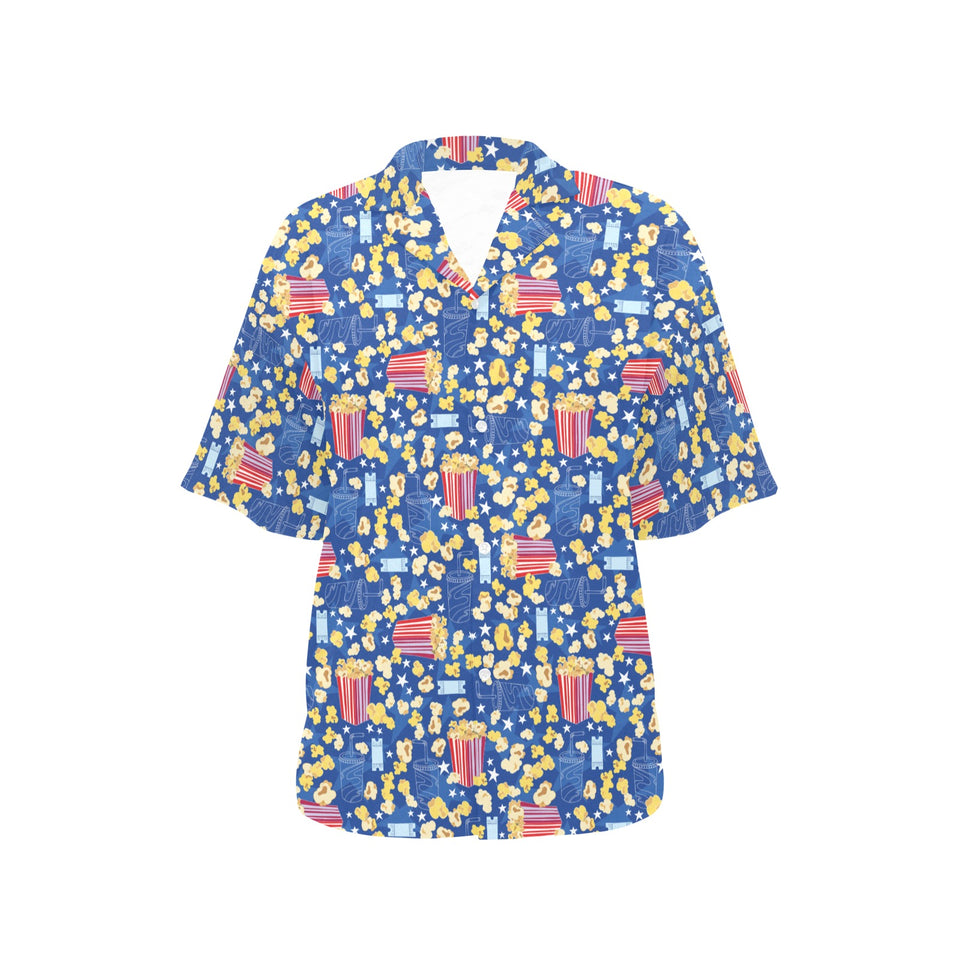 Popcorn Pattern Print Design 01 Women's All Over Print Hawaiian Shirt