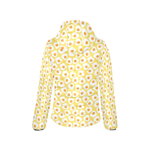 Fried Eggs Pattern Print Design 05 Women's Padded Hooded Jacket