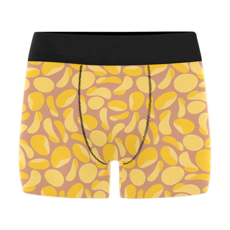 Potato Chips Pattern Print Design 01 Men's All Over Print Boxer Briefs Men's Underwear