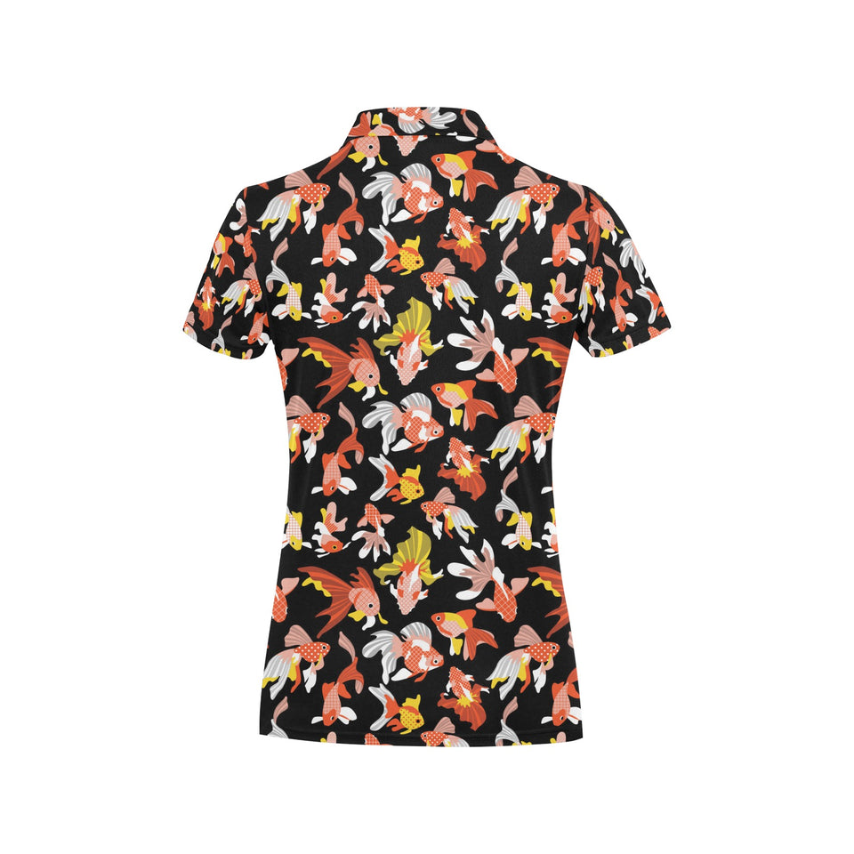 Goldfish Pattern Print Design 03 Women's All Over Print Polo Shirt