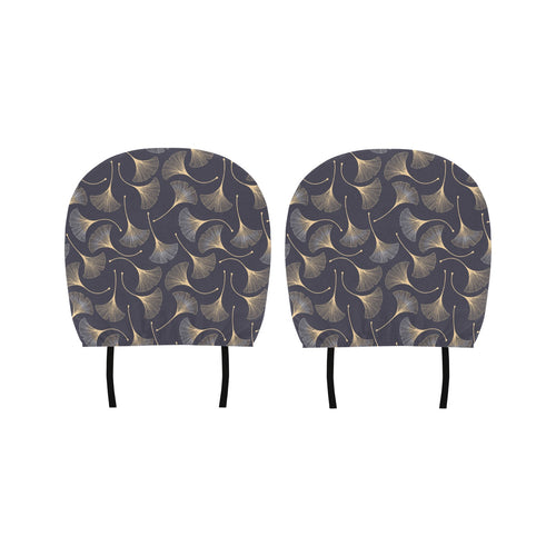 Gold ginkgo leaves Car Headrest Cover