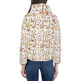 Giraffe Pattern Print Design 04 Women's Padded Hooded Jacket
