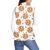 chocolate chip cookie pattern Women's Padded Vest