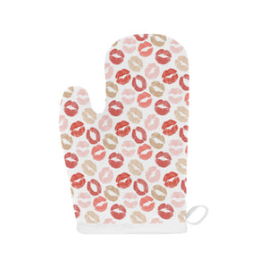 Lips Pattern Print Design 04 Heat Resistant Oven Mitts
