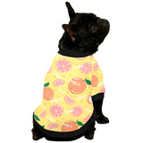 Grapefruit yellow background All Over Print Pet Dog Round Neck Fuzzy Shirt