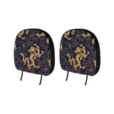 Gold dragon pattern Car Headrest Cover