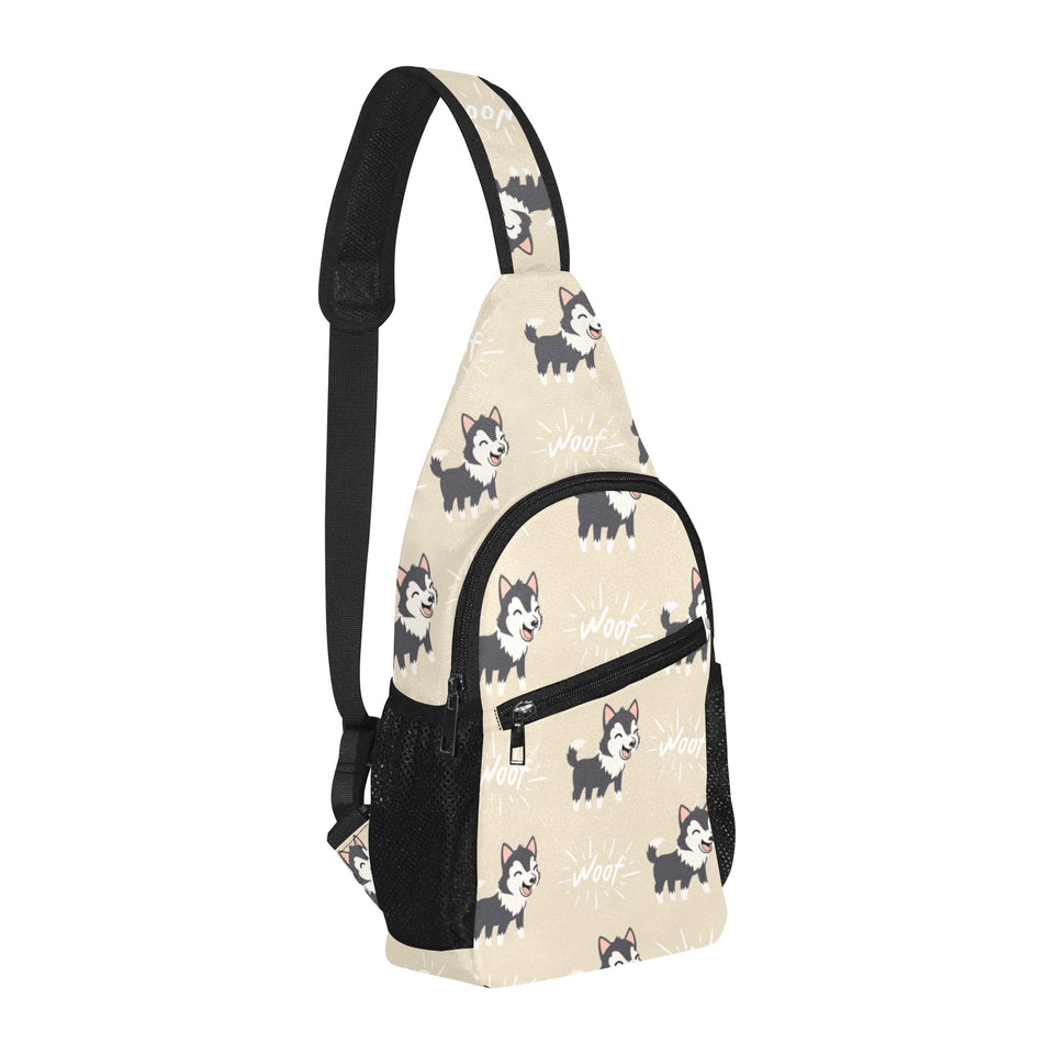 Cute Siberian Husky All Over Print Chest Bag