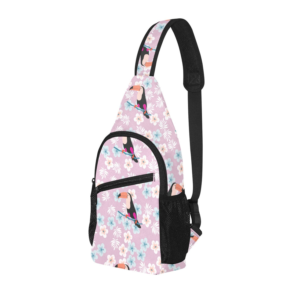 Beautiful toucan flower leaves All Over Print Chest Bag