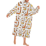 Giraffe Pattern Print Design 04 Blanket Robe with Sleeves