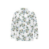 Peacock feather pattern Men's Long Sleeve Polo Shirt