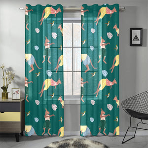 Kangaroo leaves pattern Gauze Curtain