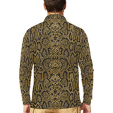 Snake skin pattern Men's Long Sleeve Polo Shirt