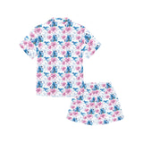 Hummingbird Pattern Print Design 02 Kids' Boys' Girls' V-Neck Short Pajama Set