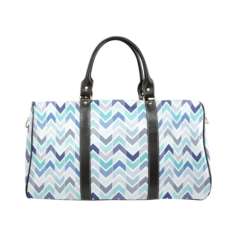 zigzag chevron blue pattern Travel Bag