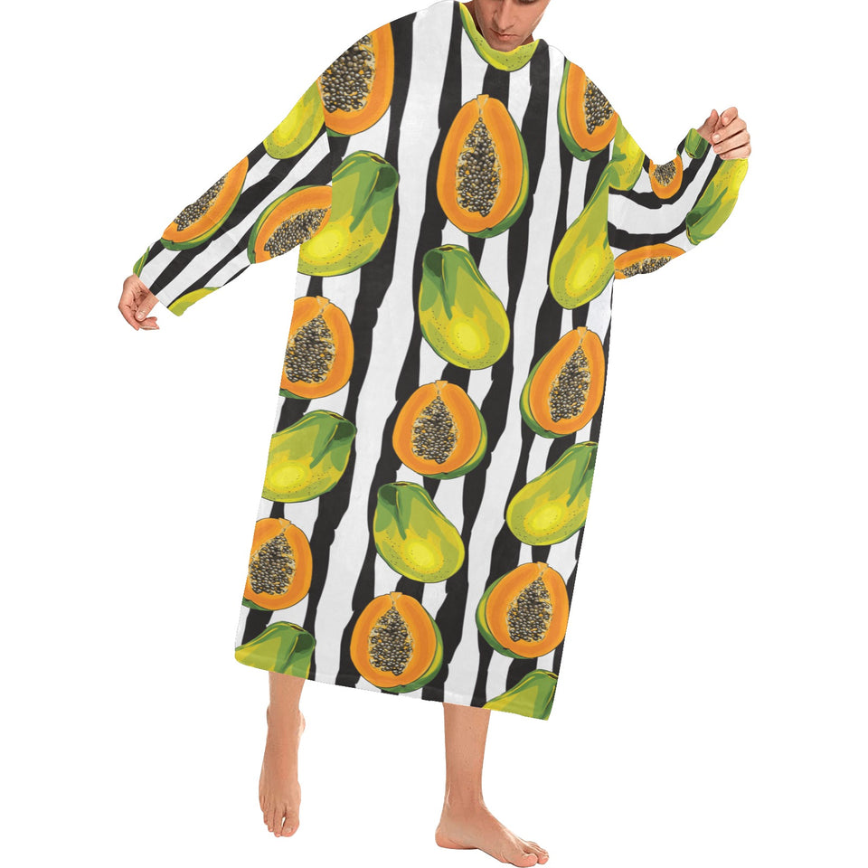 papaya design pattern Blanket Robe with Sleeves