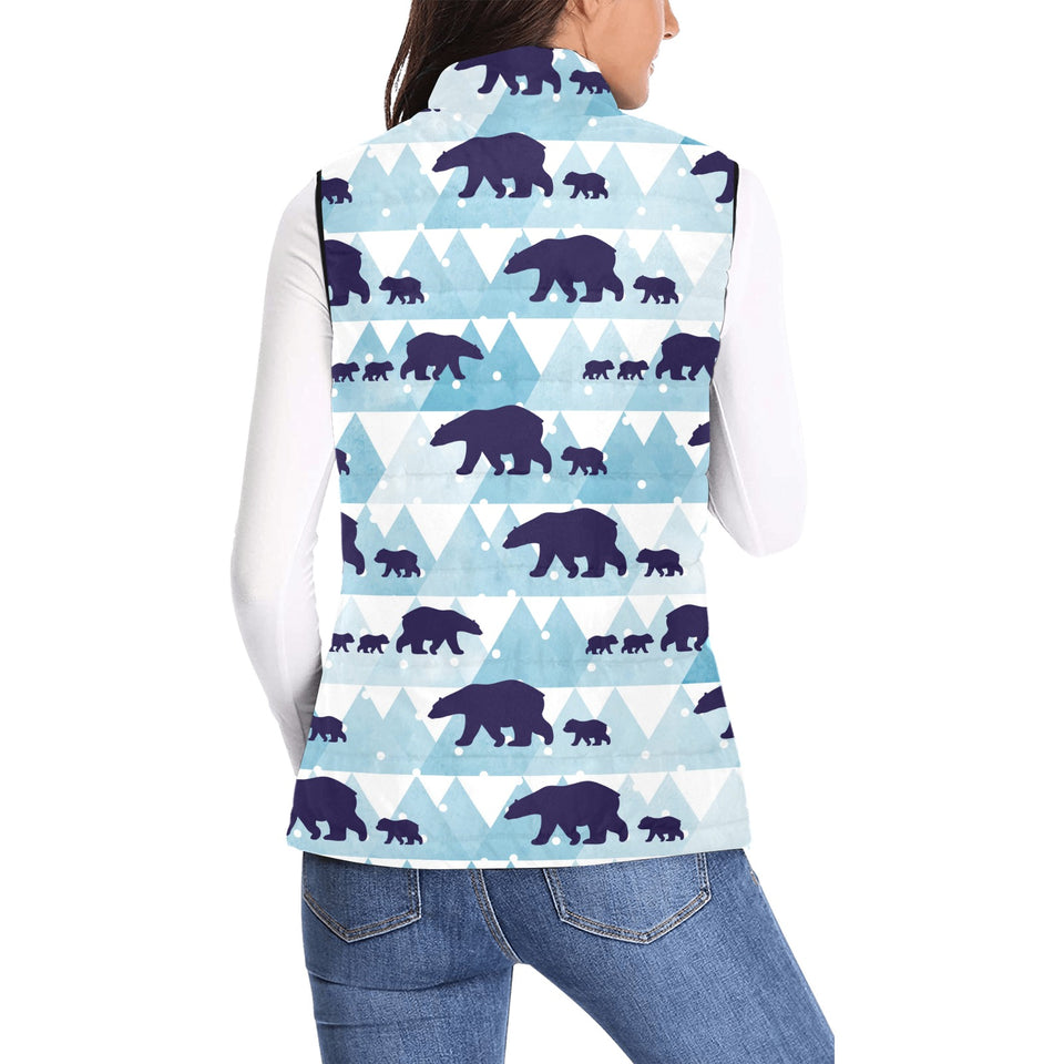 polar bear winter snow pattern Women's Padded Vest