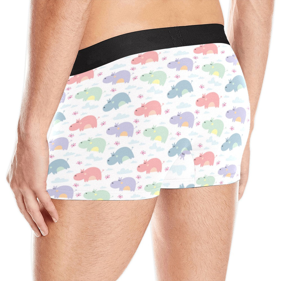 Hippopotamus Pattern Print Design 03 Men's All Over Print Boxer Briefs Men's Underwear