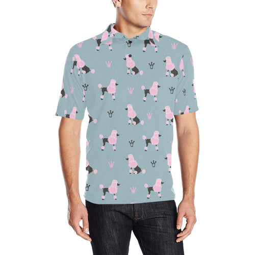 poodle dog pattern Men's All Over Print Polo Shirt