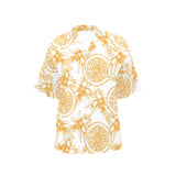 hand drawn orange fruit pattern Women's All Over Print Hawaiian Shirt