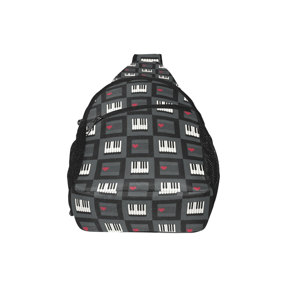 Piano Pattern Print Design 05 All Over Print Chest Bag