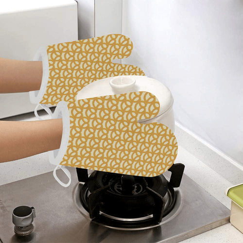 Pretzels Pattern Print Design 01 Heat Resistant Oven Mitts