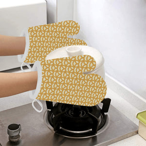 Pretzels Pattern Print Design 01 Heat Resistant Oven Mitts
