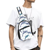 Dolphins pattern dotted background All Over Print Chest Bag