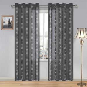 Engine Piston Black Background Pattern Design 02 Gauze Curtain