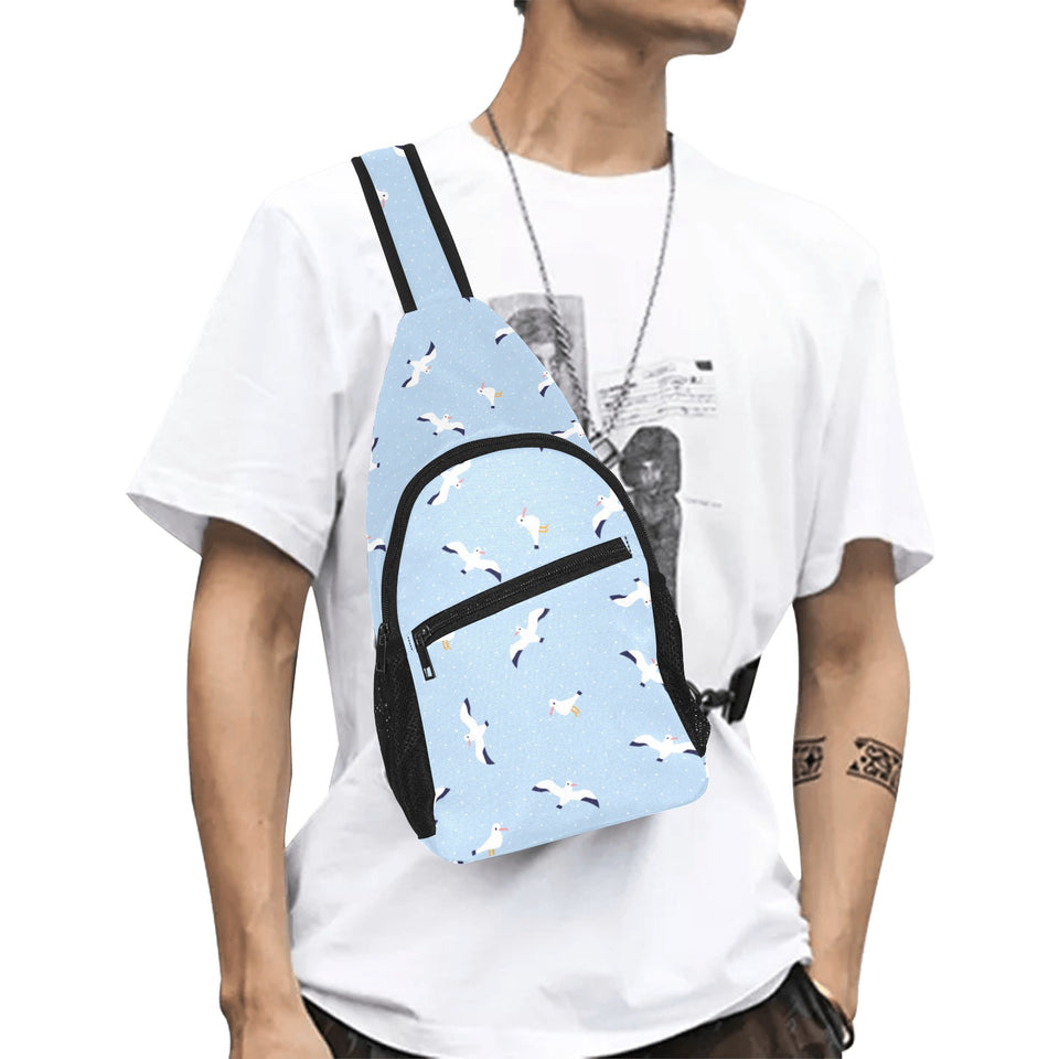 Seagull Pattern Print Design 02 All Over Print Chest Bag